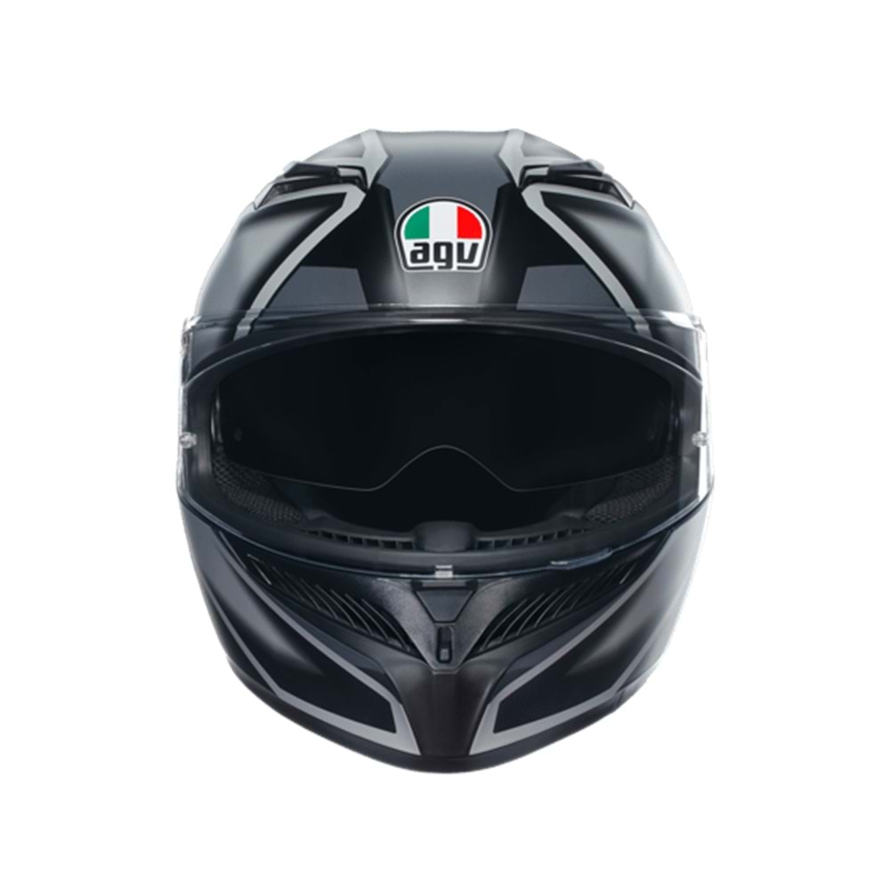 Agv K3 Compound Matt Black Grey Kapalı Kask