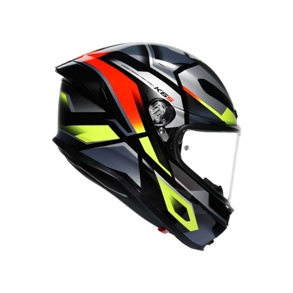 Agv K6 S Erazer Black Red Yellow Fluo Kapalı Kask