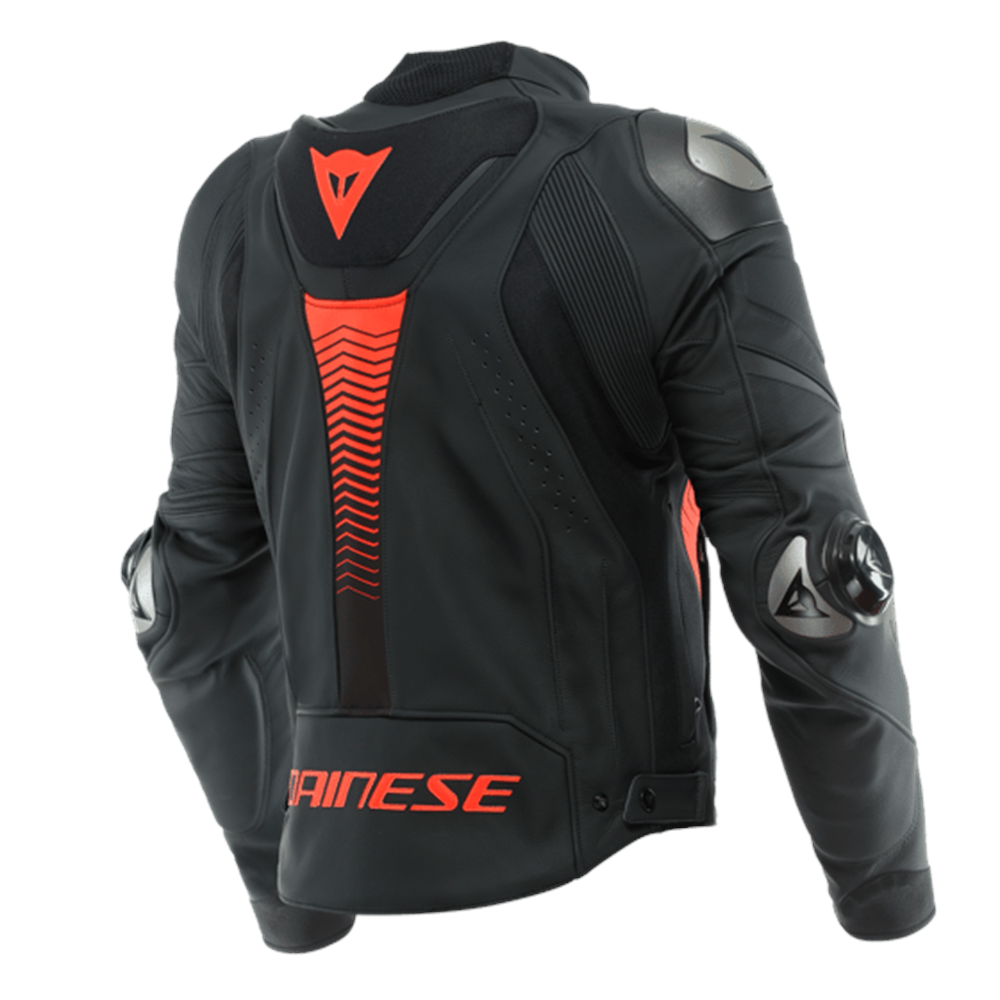 Dainese Super Speed 4 Black Matt Fluo Red Deri Ceket