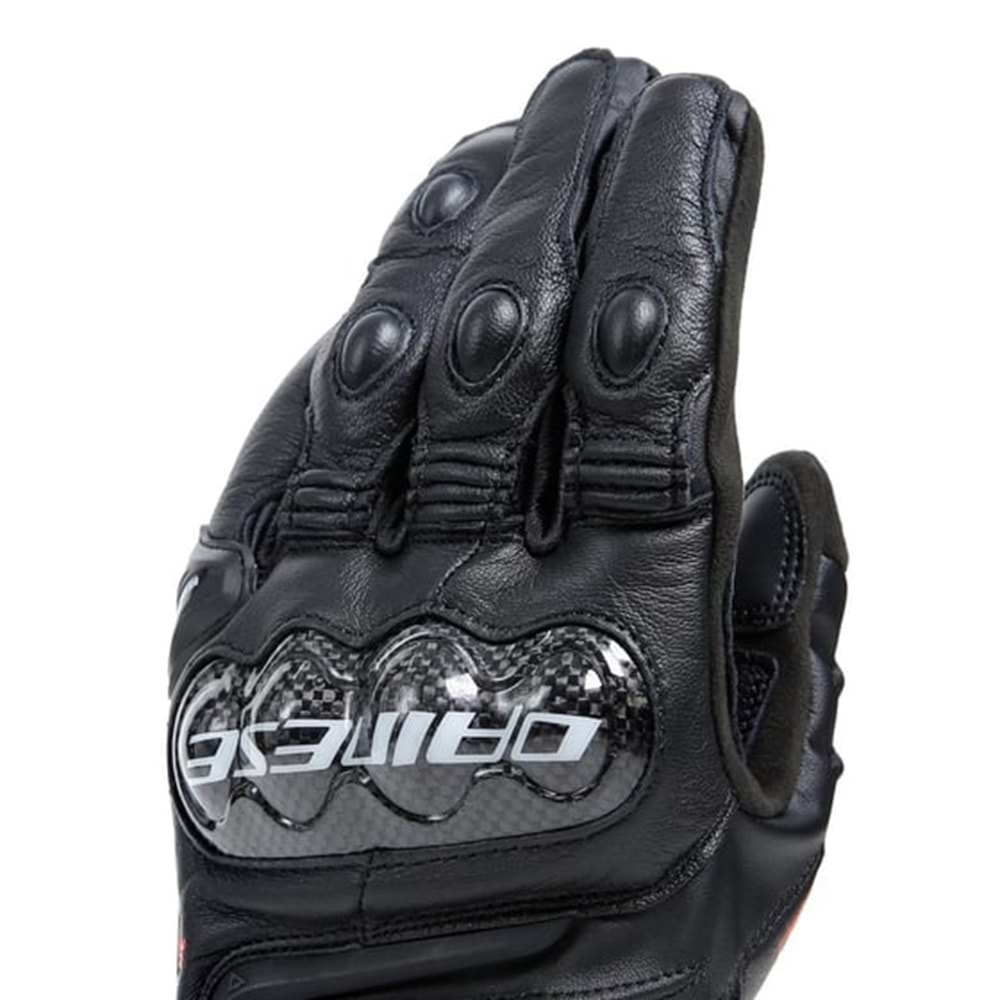 Dainese Carbon 4 Black Kısa Deri Eldiven SİYAH