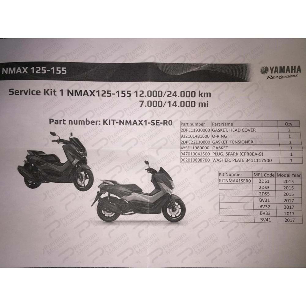 Nmax 125/155 Servis Kit 1 (12000-24000 KM)