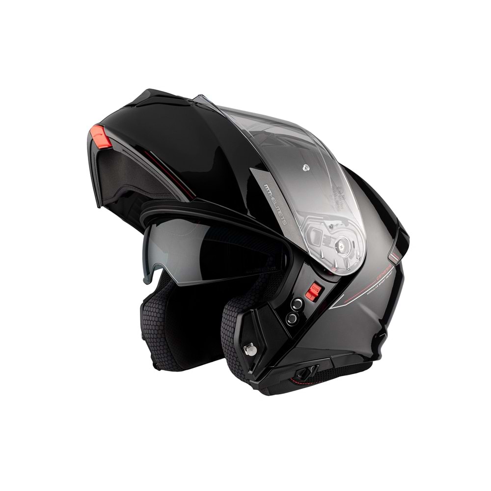 MT Genesis Sv Solid A1 Parlak Siyah Çene Açılır Kask