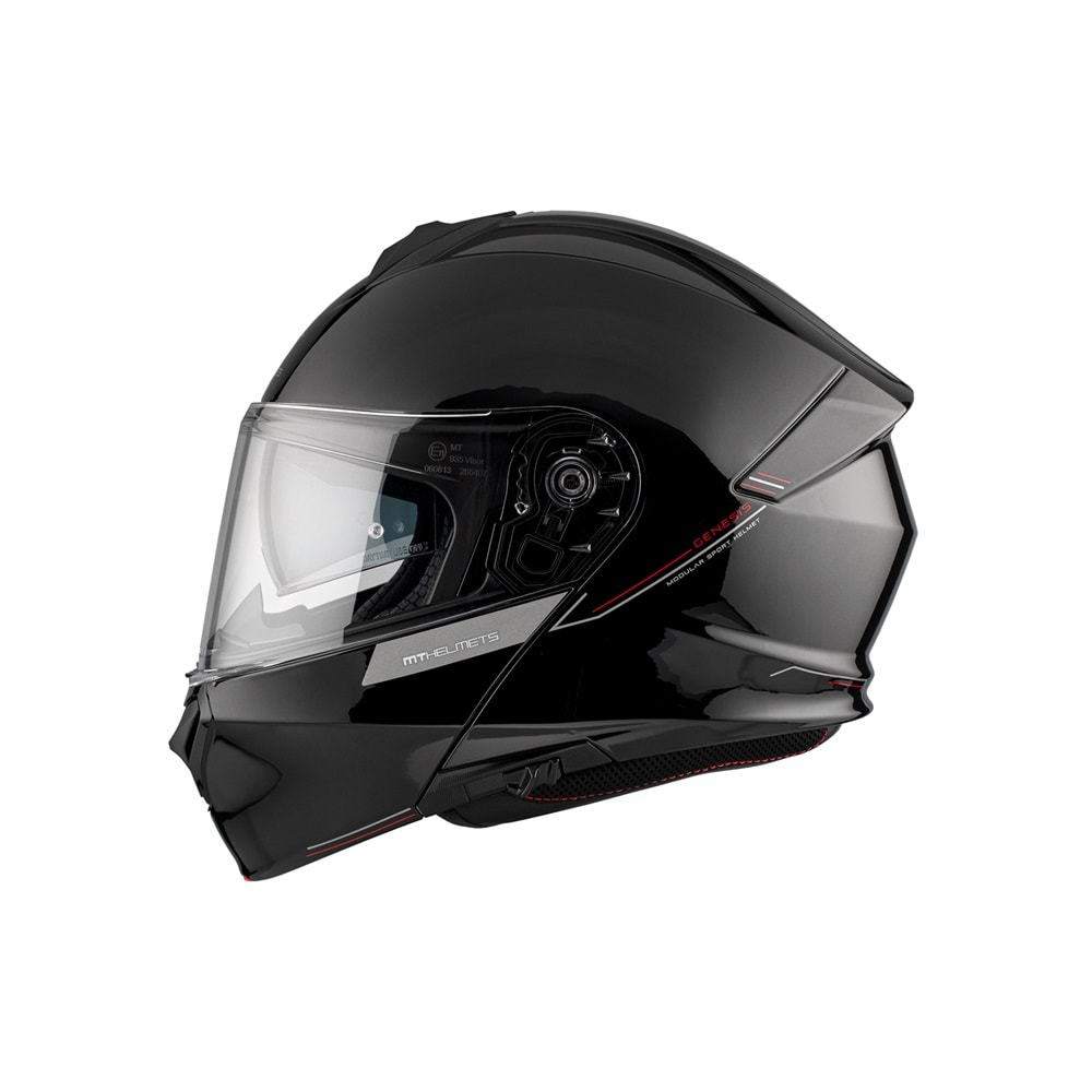 MT Genesis Sv Solid A1 Parlak Siyah Çene Açılır Kask