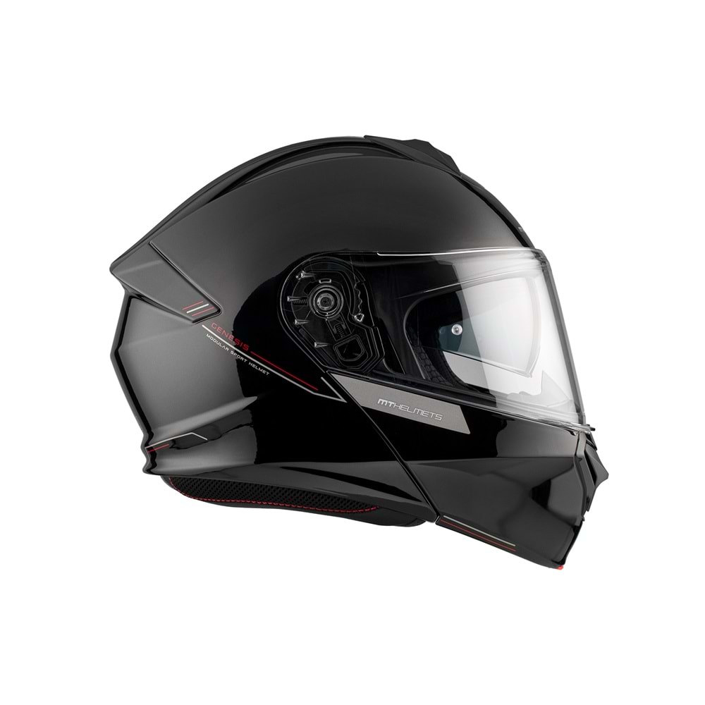 MT Genesis Sv Solid A1 Parlak Siyah Çene Açılır Kask