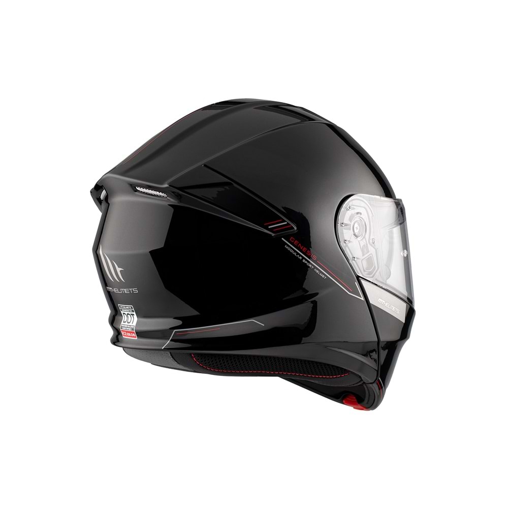 MT Genesis Sv Solid A1 Parlak Siyah Çene Açılır Kask