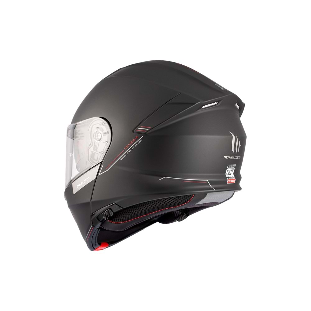 MT Genesis Sv Solid A1 Mat Çene Açılır Kask SİYAH
