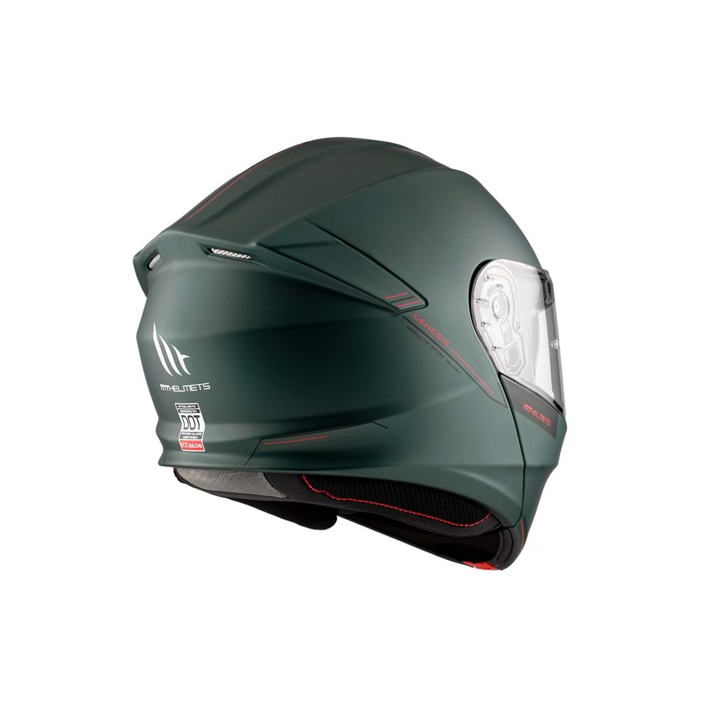 MT Genesis Sv Solid A6 Mat Yeşil Çene Açılır Kask