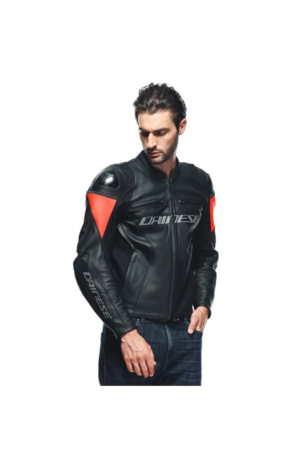 Dainese Racing 4 Black Fluo Red Deri Mont