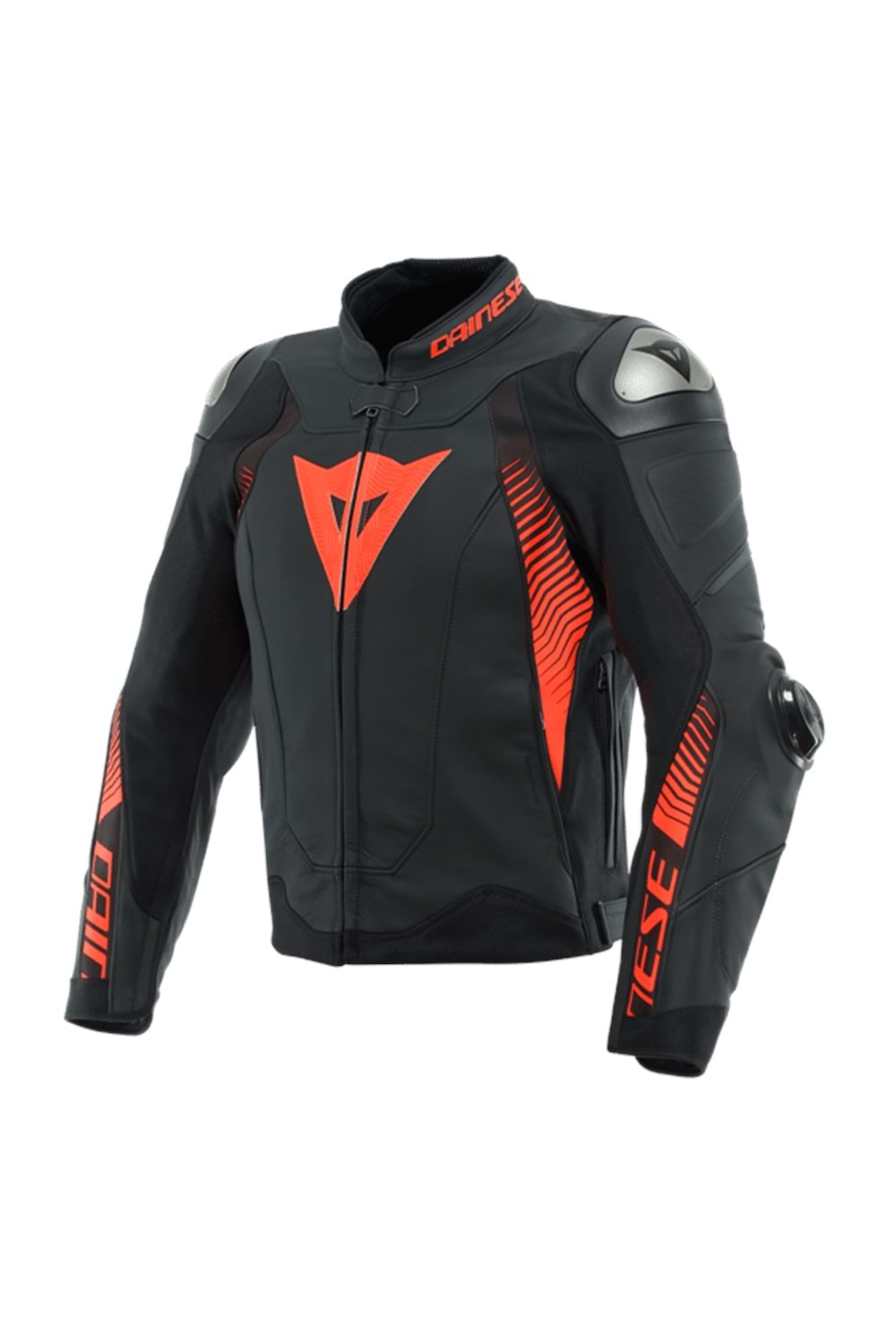Dainese Super Speed 4 Black Matt Fluo Red Deri Ceket