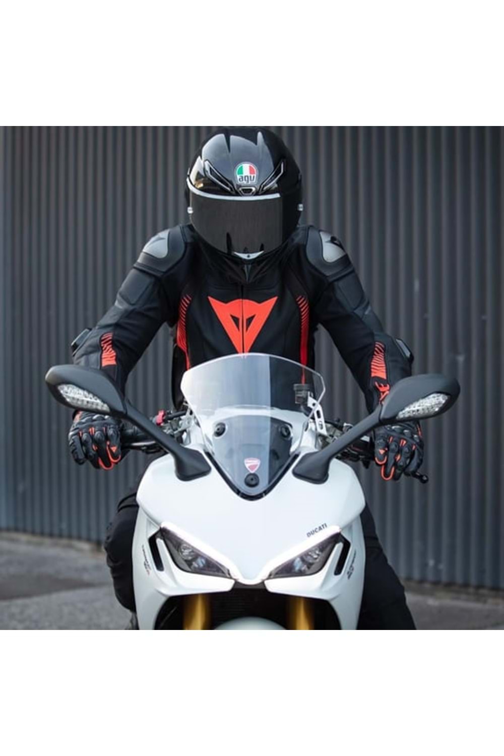 Dainese Super Speed 4 Black Matt Fluo Red Deri Ceket