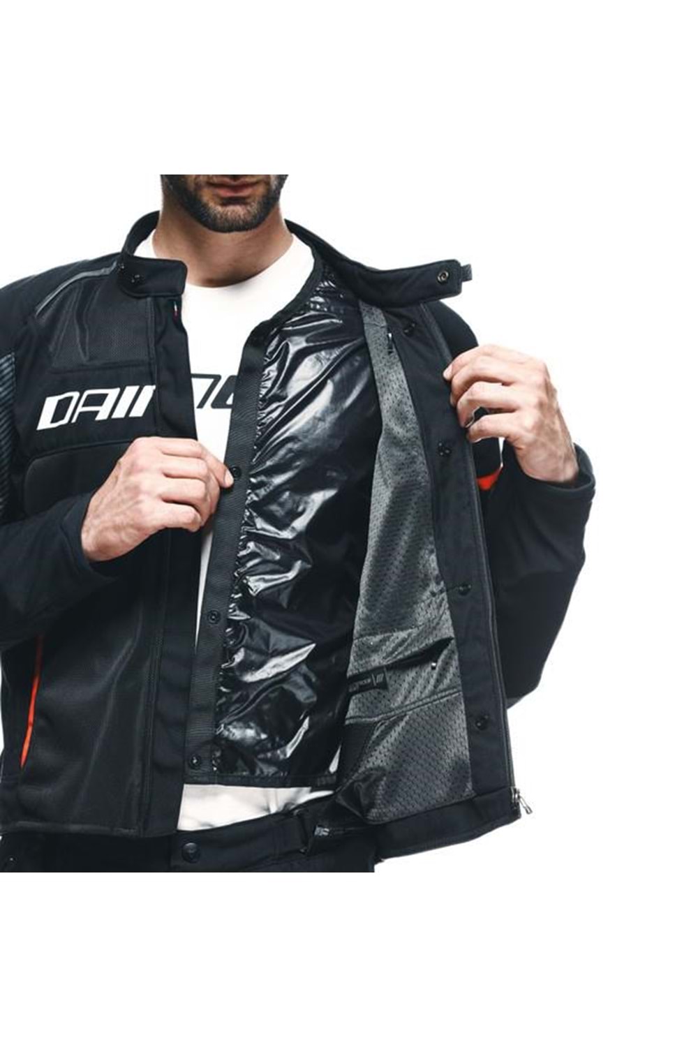 Dainese Air Frame 3 Black Red Fluo Tekstil Mont