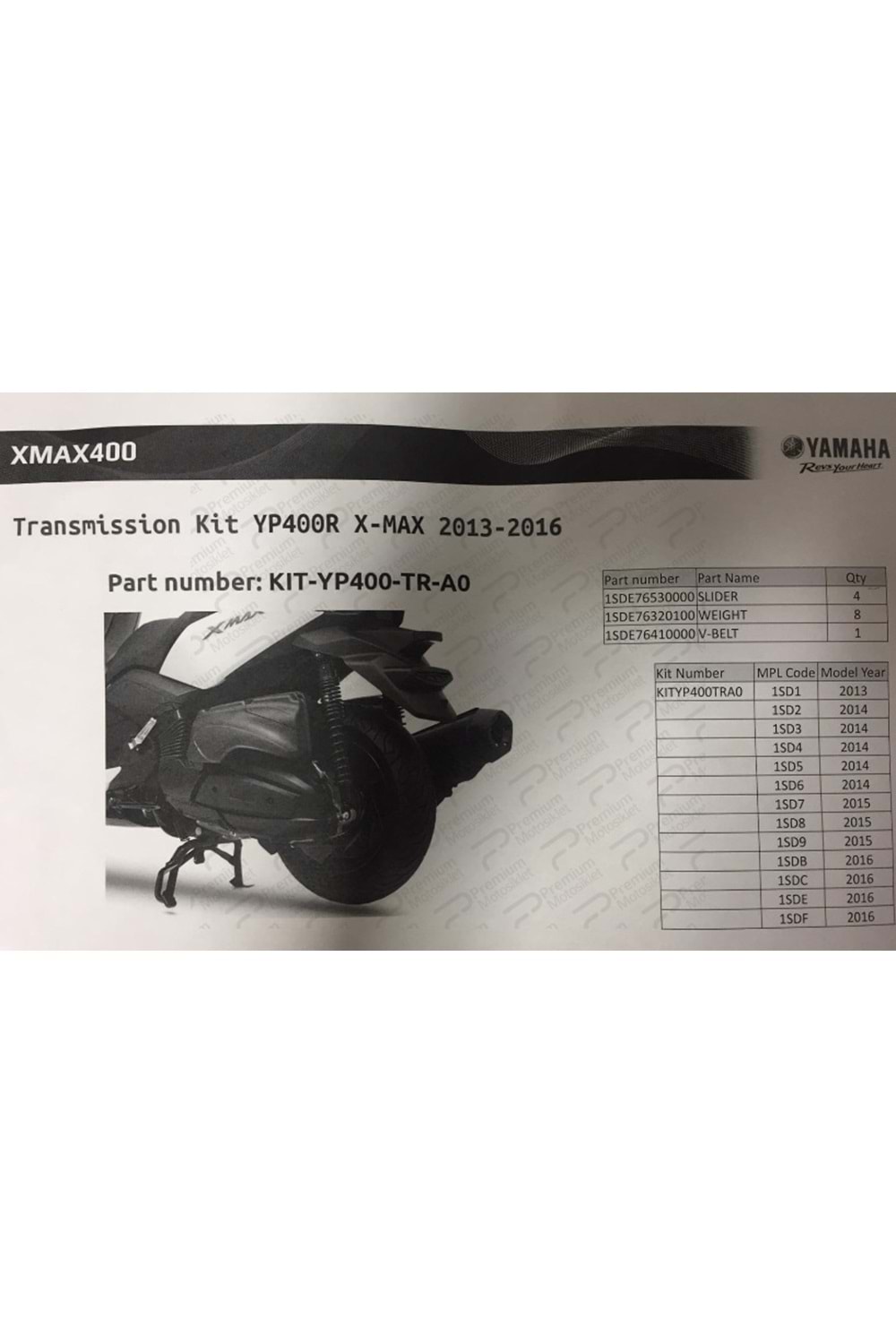 Xmax 400 Varyatör Bakım Kiti (2013-2016 Model Yılları)