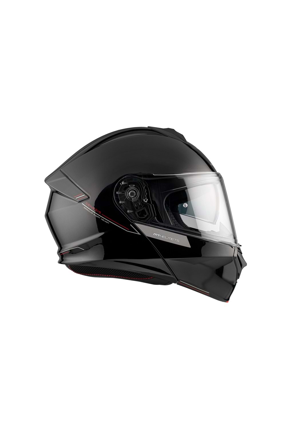 MT Genesis Sv Solid A1 Parlak Siyah Çene Açılır Kask