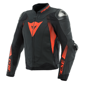 Dainese Super Speed 4 Black Matt Fluo Red Deri Ceket