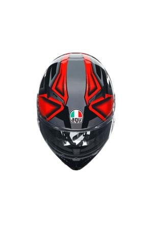 Agv K3 Compound Black Red Kapalı Kask