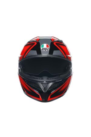 Agv K3 Compound Black Red Kapalı Kask