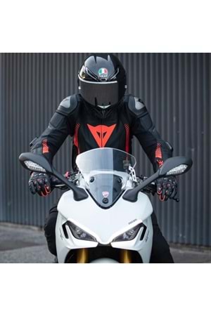 Dainese Super Speed 4 Black Matt Fluo Red Deri Ceket