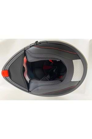 MT Genesis Cave A5 Mat Kırmızı Siyah Çene Açılır Kask