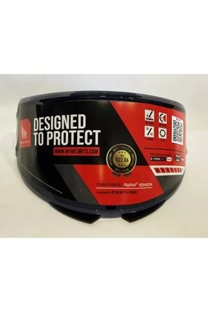 MT Vizör Siyah Renk Kask Camı V-28B