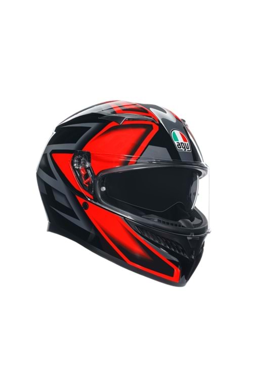 Agv K3 Compound Black Red Kapalı Kask