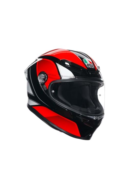 Agv K6 S Hyphen Black Red White Kapalı Kask