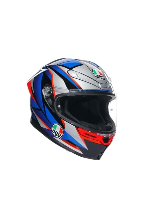 Agv K6 S Slashcut Blue Red Kapalı Kask