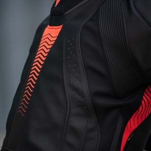 Dainese Super Speed 4 Black Matt Fluo Red Deri Ceket