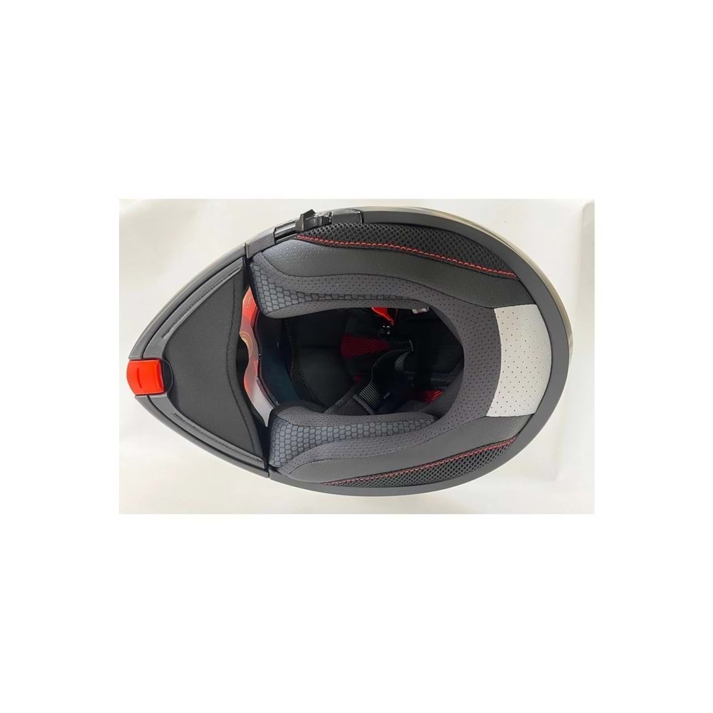 MT Genesis Cave A5 Mat Kırmızı Siyah Çene Açılır Kask