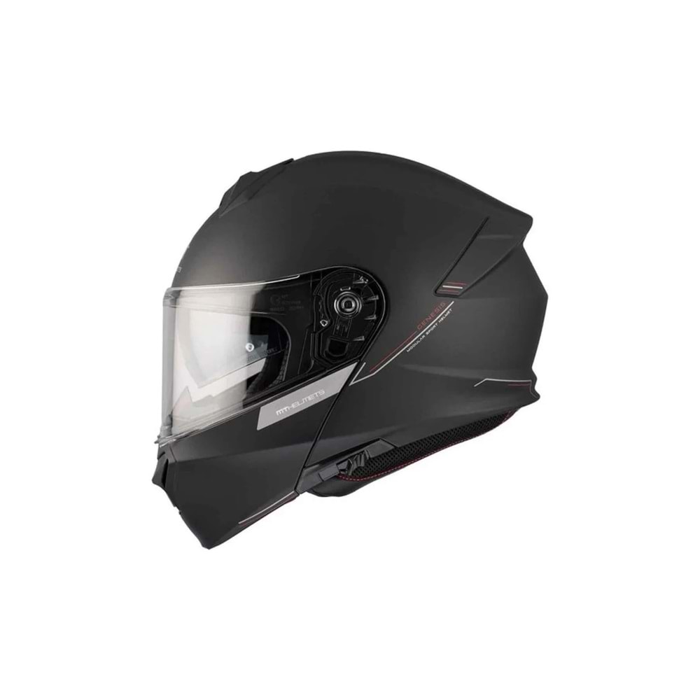 MT Genesis Sv Solid A1 Mat Çene Açılır Kask SİYAH