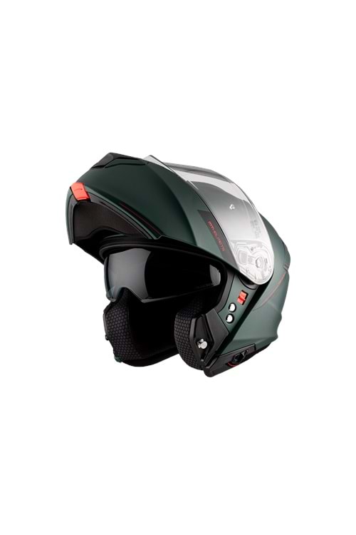 MT Genesis Sv Solid A6 Mat Yeşil Çene Açılır Kask