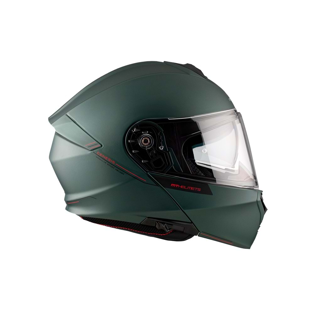 MT Genesis Sv Solid A6 Mat Yeşil Çene Açılır Kask