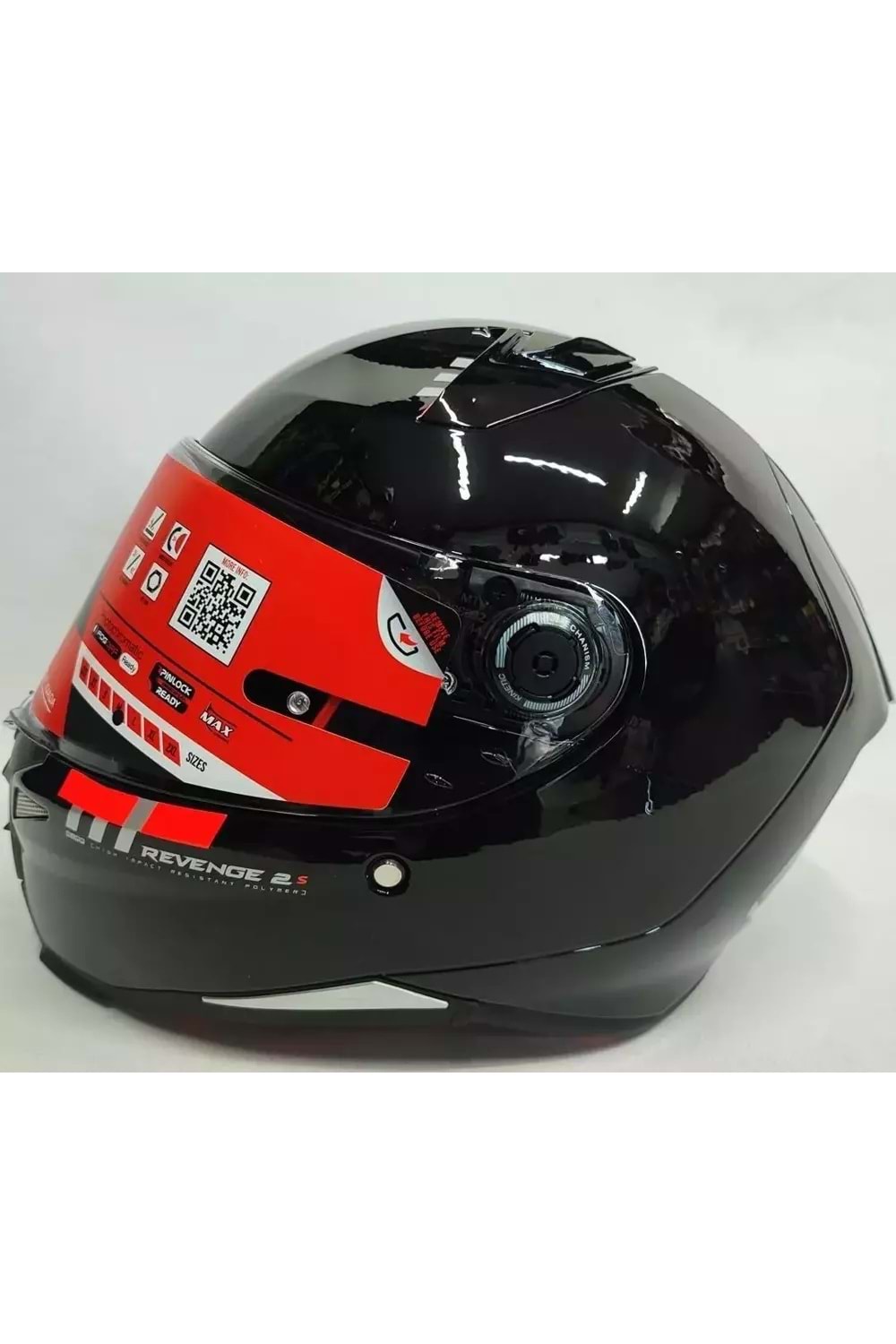 Mt Revenge 2 Solid A1 Şeffaf Vizörlü Kask Parlak Siyah