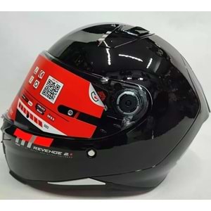 Mt Revenge 2 Solid A1 Şeffaf Vizörlü Kask Parlak Siyah