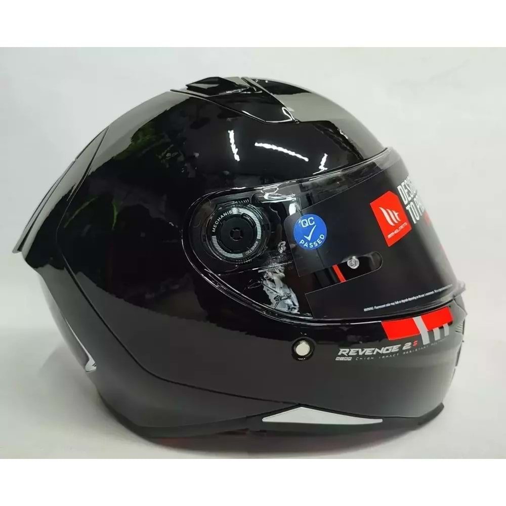 Mt Revenge 2 Solid A1 Şeffaf Vizörlü Kask Parlak Siyah