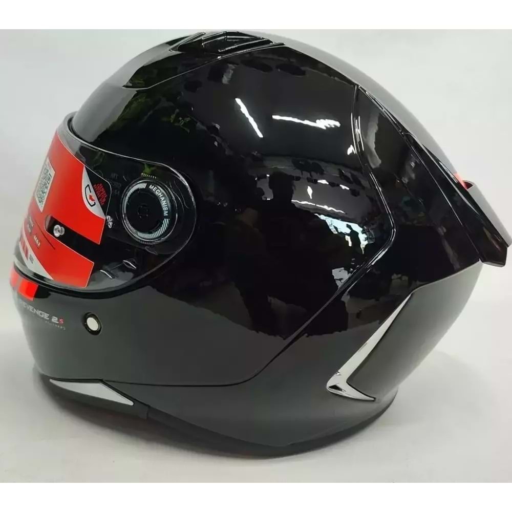 Mt Revenge 2 Solid A1 Şeffaf Vizörlü Kask Parlak Siyah