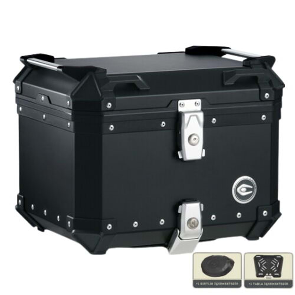 Coocase Alüminyum Arka Çanta 45L Metalik SİYAH